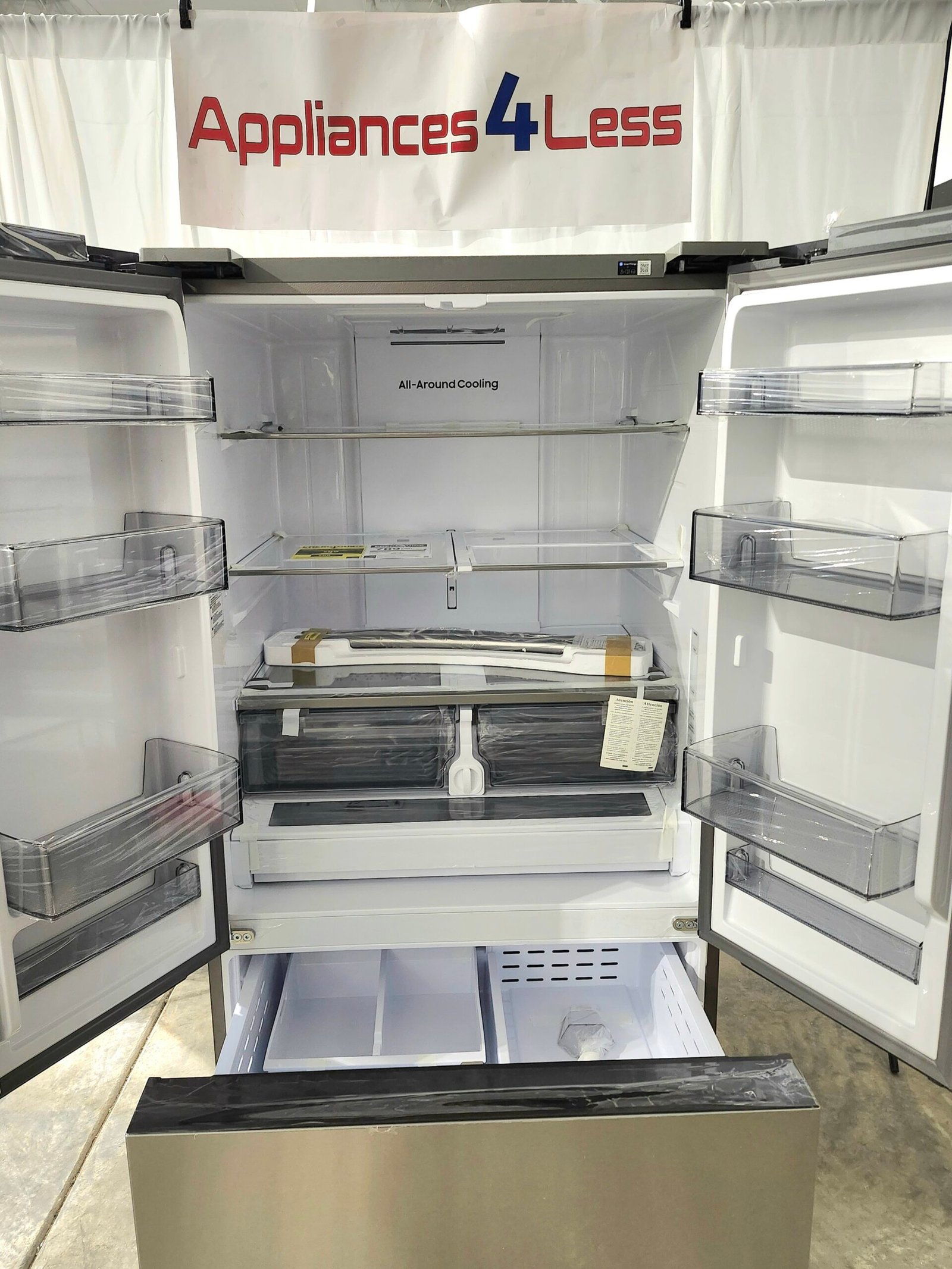 32 cu. ft. Mega Capacity 3-Door French Door Refrigerator with Dual Auto Ice Maker in Stainless Steel - Image 2