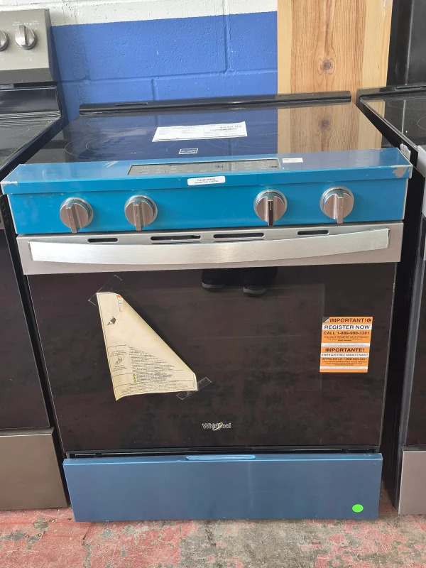 30" Electric Slide-In Smart Range (blue/teal)